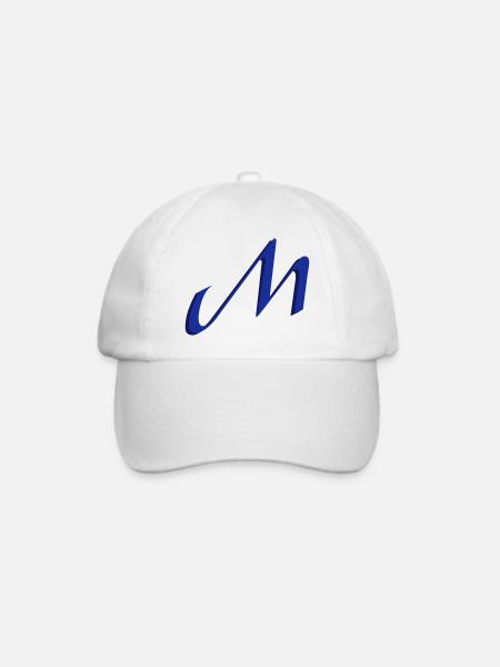 M, Buchstaben, Letters, Initialen - Baseballkappe - Weiß/Weiß