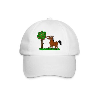 pferd baum - Baseballkappe - Weiß/Weiß - Vorne