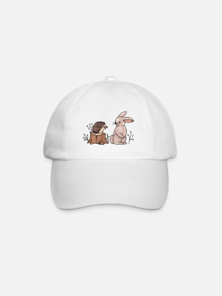 Hase und Igel.png - Baseballkappe - Weiß/Weiß
