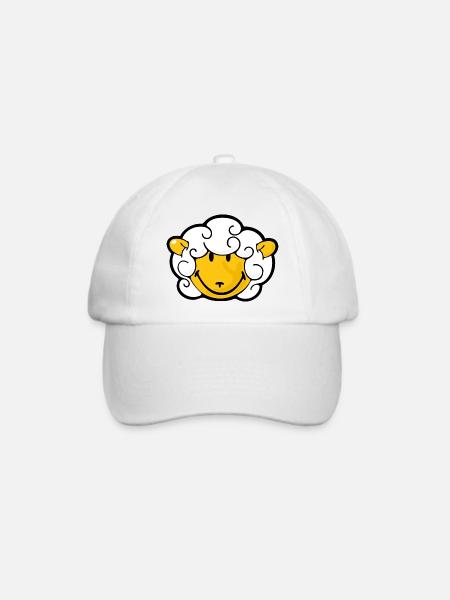 Smiley Sheep - Baseballkappe - Weiß/Weiß