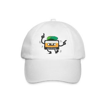 Tanzende Kassette Cap Tape Retro Vintage 80er 90er - Baseballkappe - Weiß/Weiß - Vorne