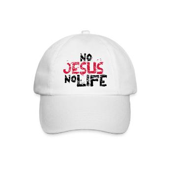 muster kratzer risse alt no jesus no life team cre - Baseballkappe - Weiß/Weiß - Vorne