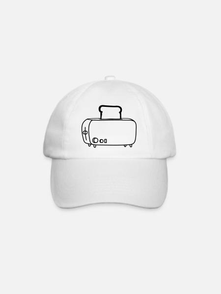 cool cartoon toaster - Baseballkappe - Weiß/Weiß