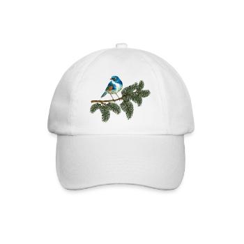 Blauer Vogel - Baseballkappe - Weiß/Weiß - Vorne