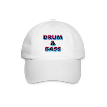 DnB GLITCH - Baseballkappe - Weiß/Weiß - Vorne