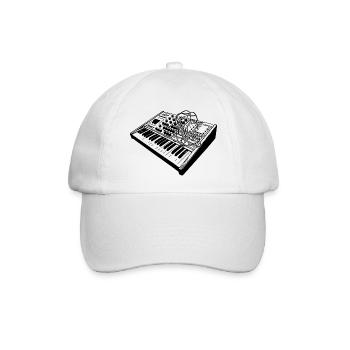 Analoger Vintage-Synthesizer - Baseballkappe - Weiß/Weiß - Vorne