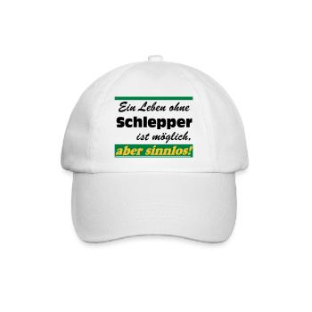 Traktor , Trecker , Schlepper Leben sinnlos .(25) - Baseballkappe - Weiß/Weiß - Vorne