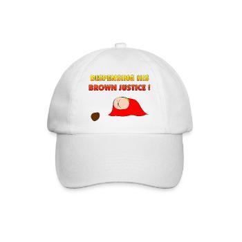 Flying Bum (Diagonale) - mit Text - Baseballkappe - Weiß/Weiß - Vorne