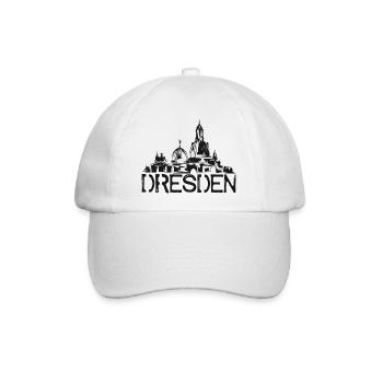 Dresden Stadt Frauenkirche Kunst Zeichnung Symbol - Baseballkappe - Weiß/Weiß - Vorne