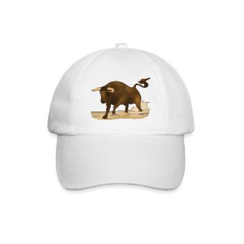 Stier, Bulle - Baseballkappe - Weiß/Weiß - Vorne
