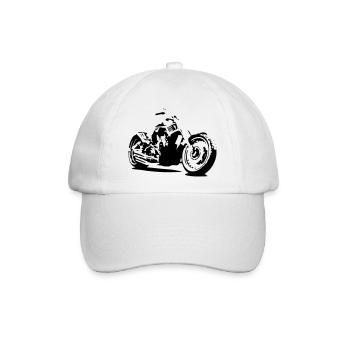 Motorcycle Chopper - Baseballkappe - Weiß/Weiß - Vorne