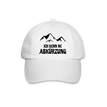 ich kenn ne Abkürzung Berge - Baseballkappe - Weiß/Weiß - Vorne