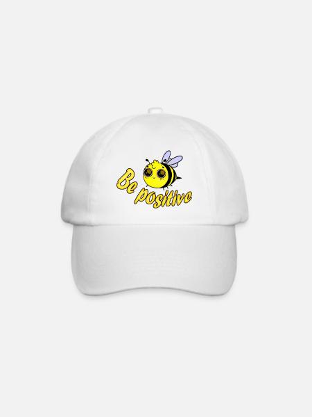 Biene positiv - Baseballkappe - Weiß/Weiß