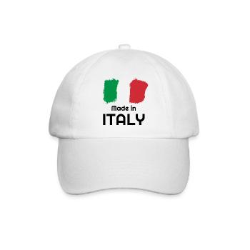 Italien, italienische Flagge, Italien Land, Italien Flagge - Baseballkappe - Weiß/Weiß - Vorne