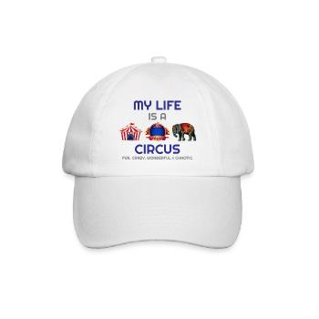 Zirkus, Liebe Zirkus, Zirkus-t-Shirts, Zirkus Hoodies - Baseballkappe - Weiß/Weiß - Vorne