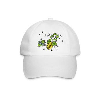 Bienenstock auf meinem Baum - Baseballkappe - Weiß/Weiß - Vorne