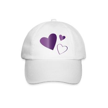Herzen Amethyst lila - Baseballkappe - Weiß/Weiß - Vorne
