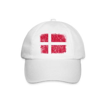 Dänemark Dänische Flagge Dannebrog Skandinavien - Baseballkappe - Weiß/Weiß - Vorne