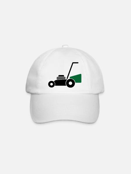 Rasenmäher - Baseballkappe - Weiß/Weiß