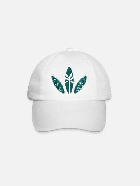 Surfboard Beach Day - Baseballkappe - Weiß/Weiß
