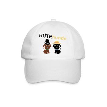 HÜTEhunde - Baseballkappe - Weiß/Weiß - Vorne