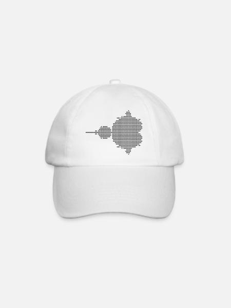 Mandelbrot Ascii - schwarz - Baseballkappe - Weiß/Weiß