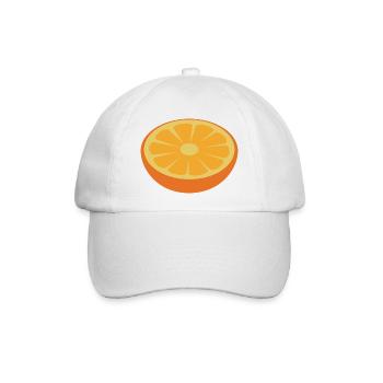 Orange - Baseballkappe - Weiß/Weiß - Vorne