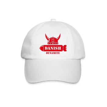 Danish Dynamite (Dänemark / Wikinger / Geschoss) - Baseballkappe - Weiß/Weiß - Vorne