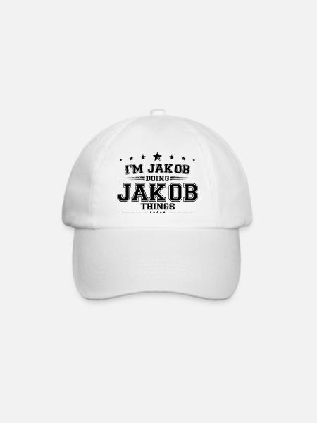 Ich bin Jakob, der Jakob Dinge macht - Baseballkappe - Weiß/Weiß