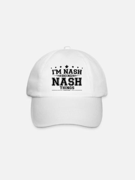 Ich bin Nash, der Nash-Dinge macht - Baseballkappe - Weiß/Weiß