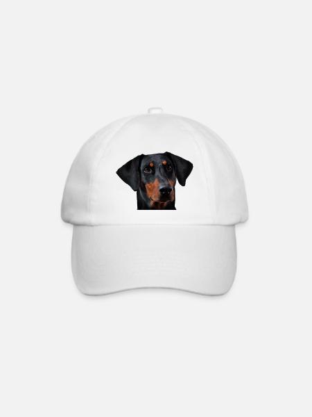 Dobermann - Baseballkappe - Weiß/Weiß