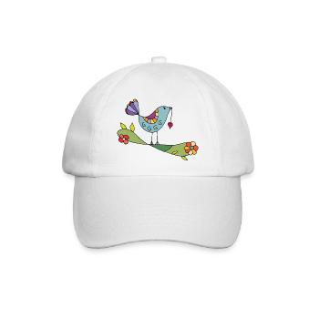 Vogel - Baseballkappe - Weiß/Weiß - Vorne
