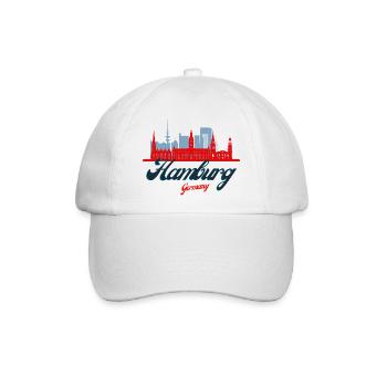 Hamburg - Baseballkappe - Weiß/Weiß - Vorne