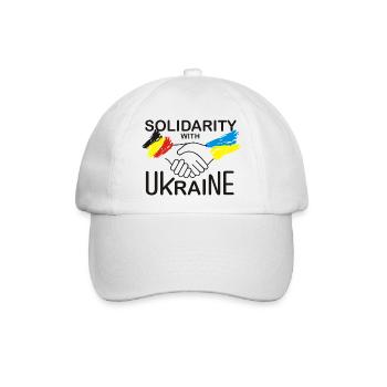 Belgien in Solidarität mit der Ukraine - Baseballkappe - Weiß/Weiß - Vorne