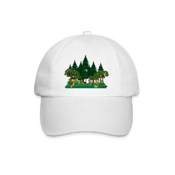 Waldtiere Bäume Wilde Natur Natur - Baseballkappe - Weiß/Weiß - Vorne