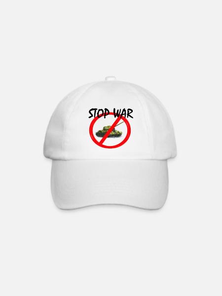Stop War - Baseballkappe - Weiß/Weiß