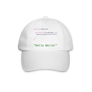 Hello World Code - Baseballkappe - Weiß/Weiß - Vorne