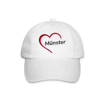 Münster mit Herz - Meine Stadt - I Love - Baseballkappe - Weiß/Weiß - Vorne