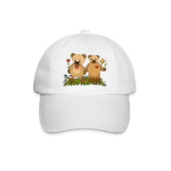 Teddybär - Baseballkappe - Weiß/Weiß - Vorne