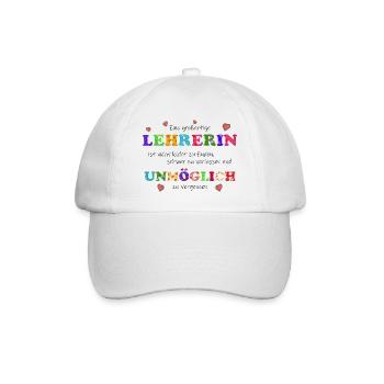 Eine großartige Lehrerin, unmöglich zu vergessen - Baseballkappe - Weiß/Weiß - Vorne