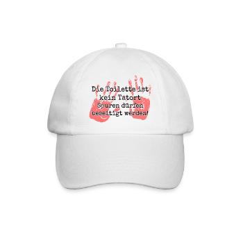 Die Toilette ist kein Tatort - Baseballkappe - Weiß/Weiß - Vorne