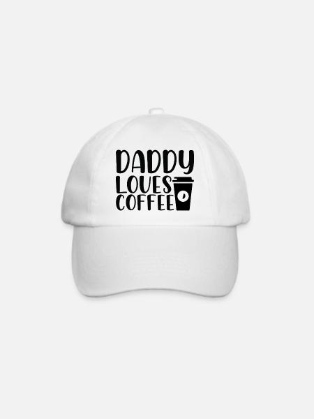 Daddy loves Coffee - Baseballkappe - Weiß/Weiß