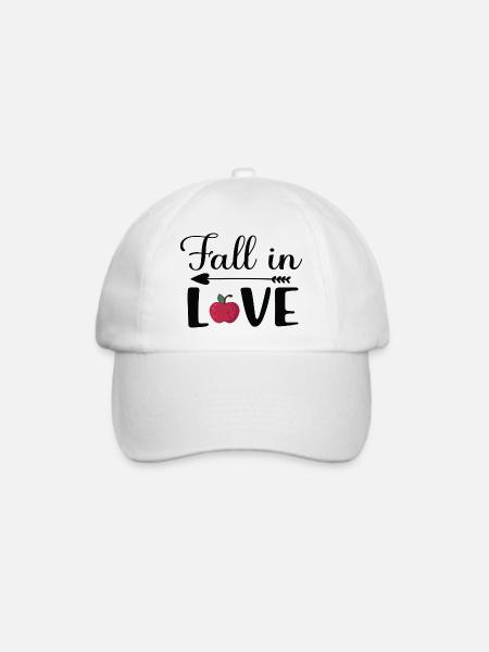 Fall in Love - Baseballkappe - Weiß/Weiß