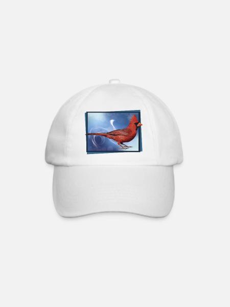 Der nördliche Kardinal - Baseballkappe - Weiß/Weiß