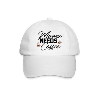 Mama Needs Coffee - Baseballkappe - Weiß/Weiß - Vorne