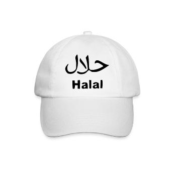 Halal - Religion - Islam - Baseballkappe - Weiß/Weiß - Vorne