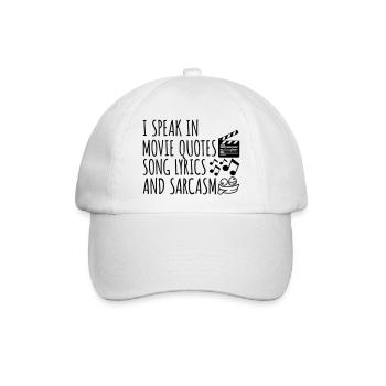 speak lyrics and sarcasm - Baseballkappe - Weiß/Weiß - Vorne