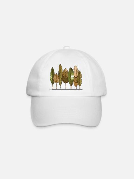Baum - Baseballkappe - Weiß/Weiß