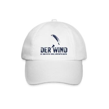 Der Wind ist mir nicht ganz unsympathisch - Baseballkappe - Weiß/Weiß - Vorne