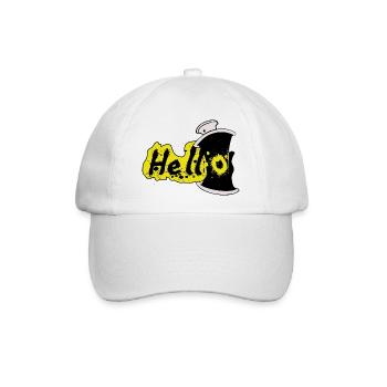 Hallo Spray Effekt - Baseballkappe - Weiß/Weiß - Vorne